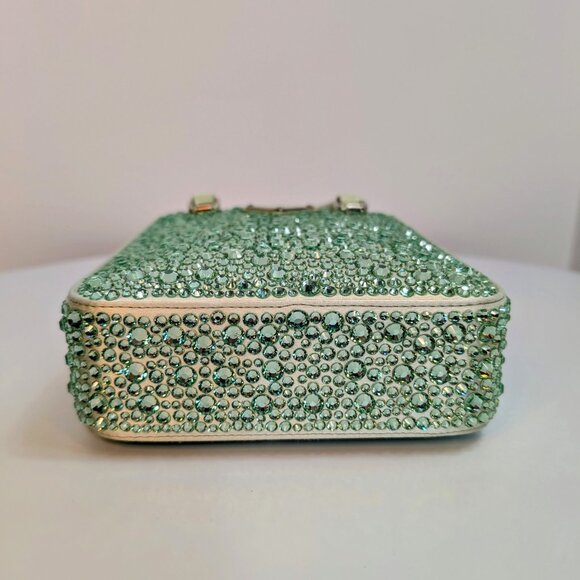 Prada Light Green/Aqua Crystal Embellished Small Double-Handle Crossbody Bag - Picture 6 of 13